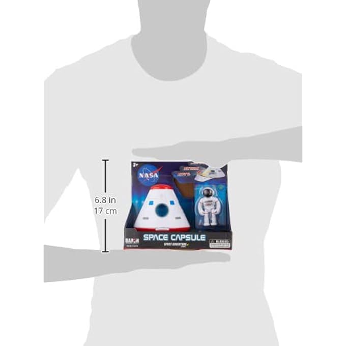 NASA SPACE ADVENTURE SERIES SPACE CAPSULE WITH LIGHTS & FIGURINE, TOY SPACE CAPSULE PLAYSET, COMPATIBLE WITH SPACE STATION, 4.25L X 4.75W, NASA, PLASTIC, S, AGES 3+ - Image 4
